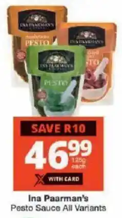 Checkers Ina Paarman's Pesto Sauce All Variants offer