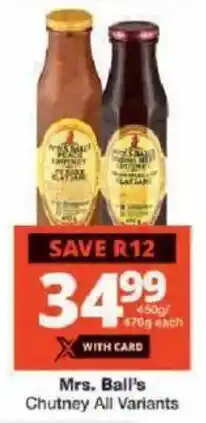 Checkers Mrs. Ball's Chutney All Variants offer