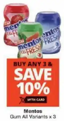 Checkers Mentos Gum All Variants offer