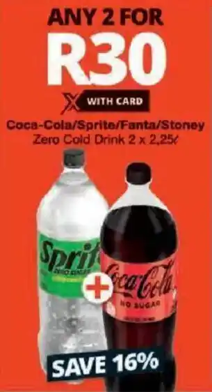 Checkers Coca-Cola/ Sprite/ Fanta/ Stoney Zero Cold Drink offer