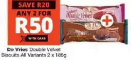 Checkers De Vries Double Velvet Biscuits All Variants offer