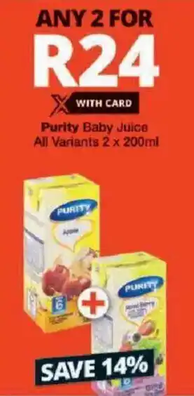 Checkers Purity Baby Juice All Variants offer