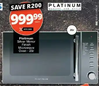 Checkers Platinum Silver Mirror Finish Microwave Oven offer