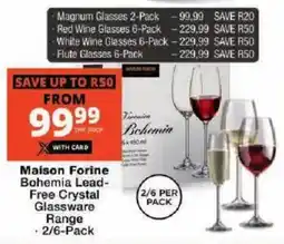 Checkers Maison Forine Bohemia Lead-Free Crystal Glassware Range offer