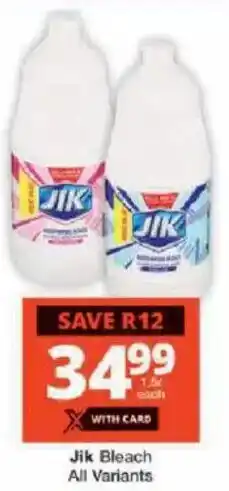 Checkers Jik Bleach All Variants offer