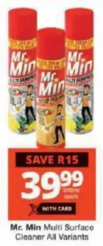 Checkers Mr. Min Multi Surface Cleaner All Variants offer
