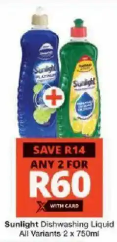 Checkers Sunlight Dishwashing Liquid All Variants offer