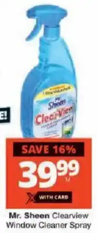 Checkers Mr. Sheen Clearview Window Cleaner Spray offer