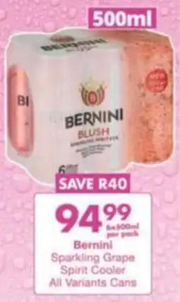 President Hyper Bernini Sparkling Grape Spirit Cooler All Variants Cans offer