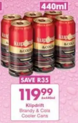 President Hyper Klipdrift Brandy & Cola Cooler Cans offer