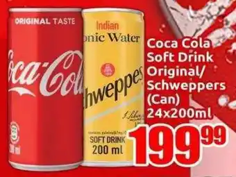 Three Star Cash and Carry Coca-Cola Soft Drink Original/ Schweppers Can offer
