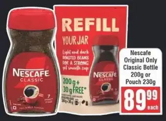 Frontline Nescafe Original Only Classic Bottle or Pouch offer