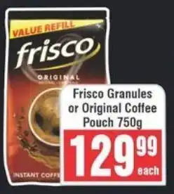 Frontline Frisco Granules or Original Coffee Pouch offer