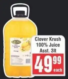Frontline Clover Krush 100% Juice Asst. offer