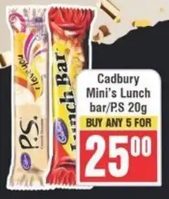 Frontline Cadbury Mini's Lunch bar/ PS offer