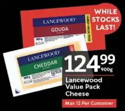 Oxford Freshmarket Lancewood Value Pack Cheese offer