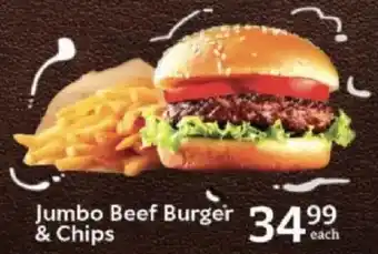 Oxford Freshmarket Jumbo Beef Burger & Chips offer