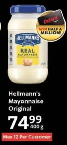 Oxford Freshmarket Hellmann's Mayonnaise Original offer