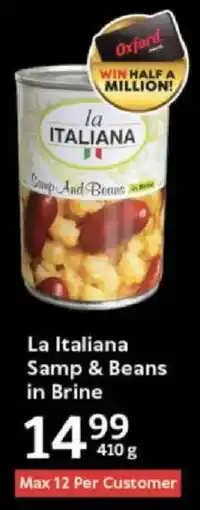 Oxford Freshmarket La Italiana Samp & Beans in Brine offer