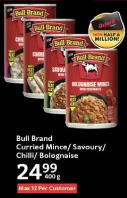 Oxford Freshmarket Bull Brand Curried Mince/ Savoury/ Chilli/ Bolognaise offer
