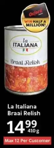 Oxford Freshmarket La Italiana Braai Relish offer