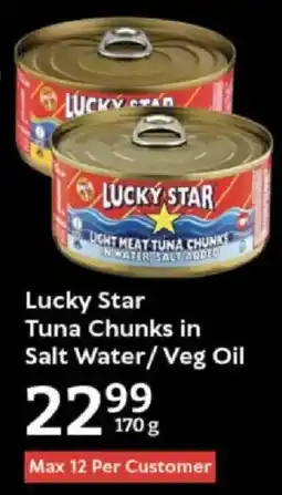 Oxford Freshmarket Lucky Star Tuna Chunks in Salt Water/ Veg Oil offer