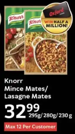 Oxford Freshmarket Knorr Mince Mates/ Lasagne Mates offer