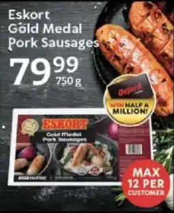 Oxford Freshmarket Eskort Gold Medal Pork Sausages offer