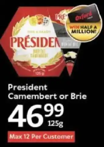 Oxford Freshmarket President Camembert or Brie offer
