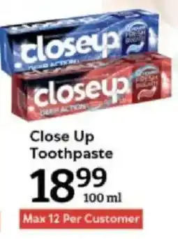 Oxford Freshmarket Close Up Toothpaste offer