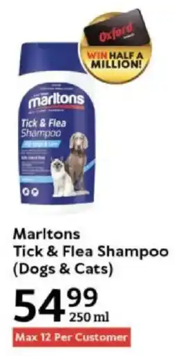 Oxford Freshmarket Marltons Tick & Flea Shampoo offer