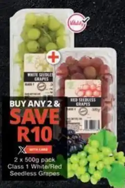 Checkers Hyper Class 1 White/ Red Seedless Grapes offer