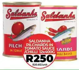 1UP Saldanha pilchards in tomato sauce/ chilli offer
