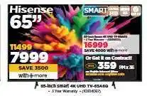 HiFi Corp Hisense 65-inch Smart 4K UHD TV-65A6500 offer
