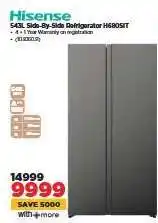 HiFi Corp Hisense 543L Side-By-Side Refrigerator H680SIT offer