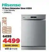HiFi Corp Hisense 13 Place Dishwasher Silver H13DX offer