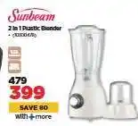 HiFi Corp Sunbeam 2 in 1 Plastic Blender offer