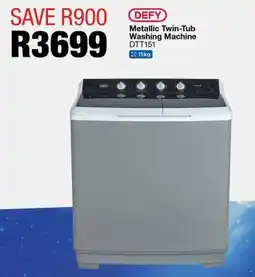 OK Furniture Defy Metallic Twin-Tub Washing Machine DTT151 offer