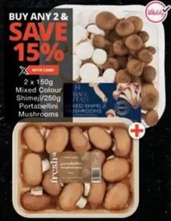 Checkers Hyper Mixed Colour Shimeji/ Portabellini Mushrooms offer