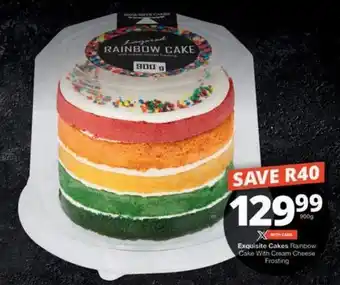 Checkers Hyper Exquisite Cakes Rainbow Cake With Cream Cheese Frosting offer