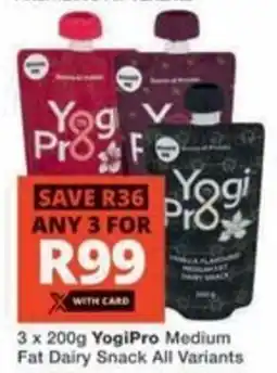 Checkers Hyper YogiPro Medium Fat Dairy Snack All Variants offer