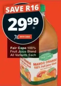 Checkers Hyper Fair Cape 100% Fruit Juice Blend All Variants offer