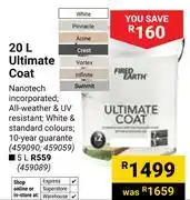 Builders Warehouse Fired Earth Ultimate Coat 459090, 459059-20Ltr offer