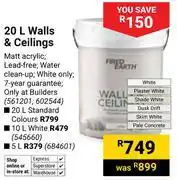 Builders Warehouse Fired Earth Walls Ceilings 561201, 602544-20Ltr offer