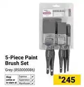 Builders Warehouse Fired Earth 5-Piece Paint Brush Set (Grey) 850000086 offer