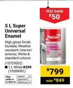 Builders Warehouse Plascon Super Universal Enamel 10729002-5Ltr offer
