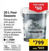 Builders Warehouse Fired Earth Four Seasons 771050-20Ltr offer