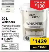 Builders Warehouse Fired Earth Whispers 397167-20Ltr offer