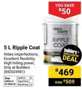 Builders Warehouse Fired Earth Ripple Coat 850024981-5ltr offer