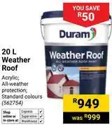 Builders Warehouse Duram 20L Weather Roof offer